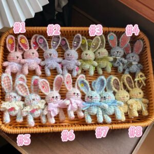 vivi crochet bunnies, keychains or stands